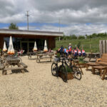 Outdoor seating at The Nuttery at Notgrove Hub