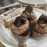 Bakewell slice and double chocolate muffins at Charlie's cafe in Barnstaple, Devon