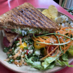 Reuben pastrami toasted sandwich at Eighty-Six'd cafe and coffee shop in Ironbridge, Shropshire